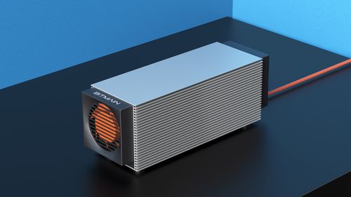 Close-up of advanced mining rig with multiple GPUs and cooling fans