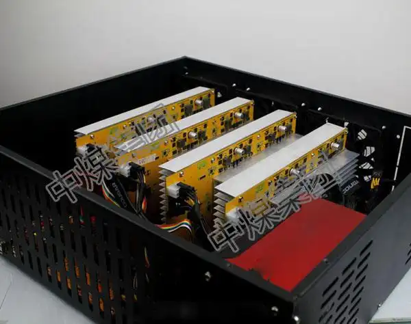 Close-up of a high-performance mining rig executing API-integrated mining tasks